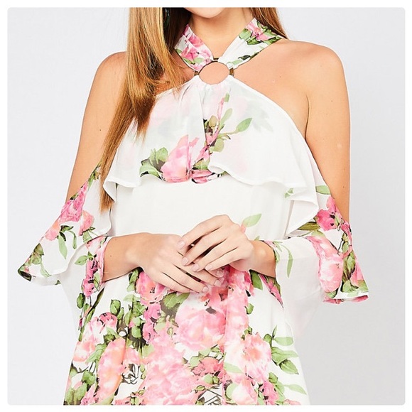 Entro Loveliness Floral Halter Mini Dress - Picture 3 of 16